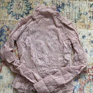 Free People Ballet Pink Stretch Lace top